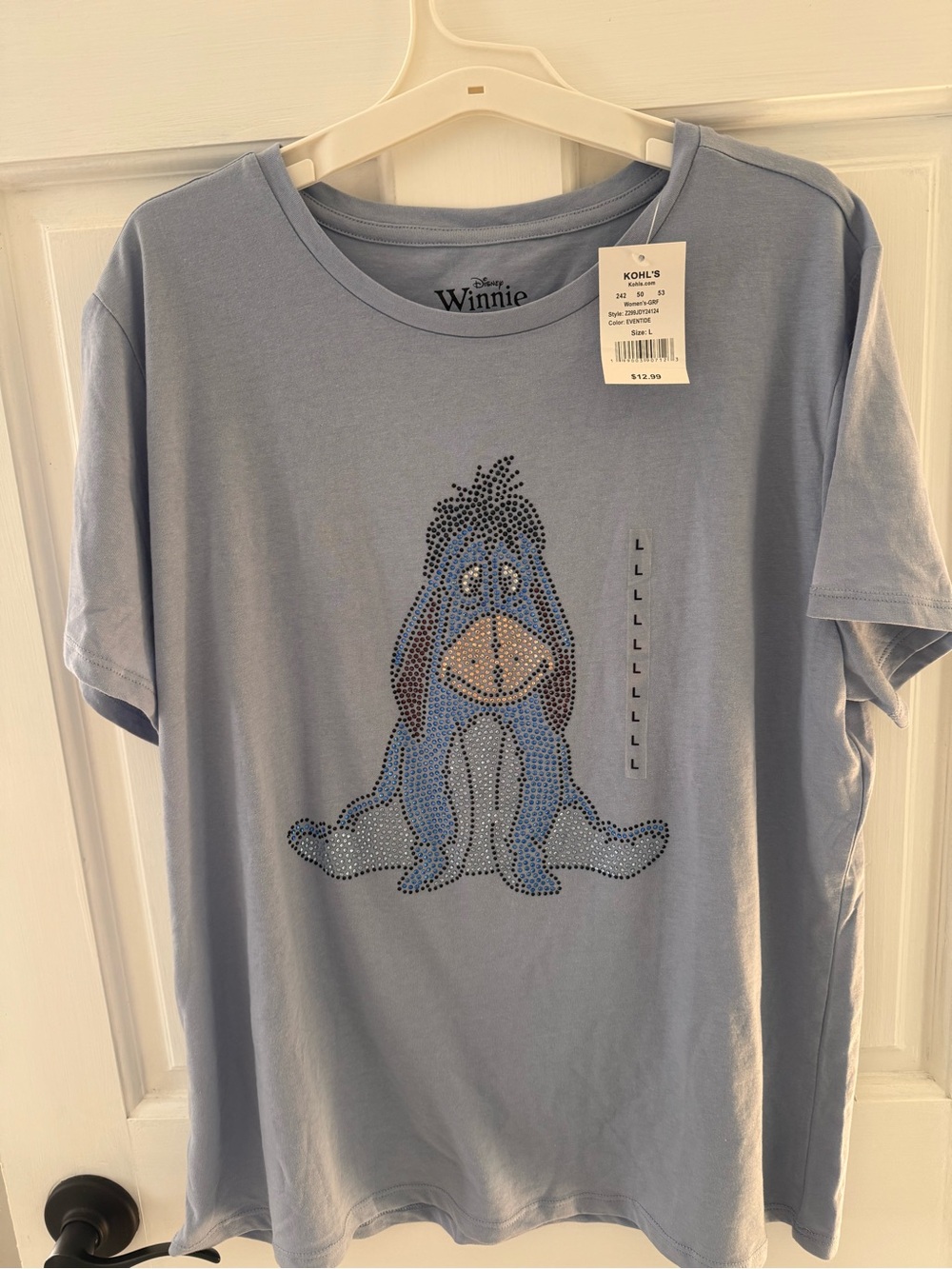 Kohl's Light Blue Eeyore Rhinestone Graphic Tee